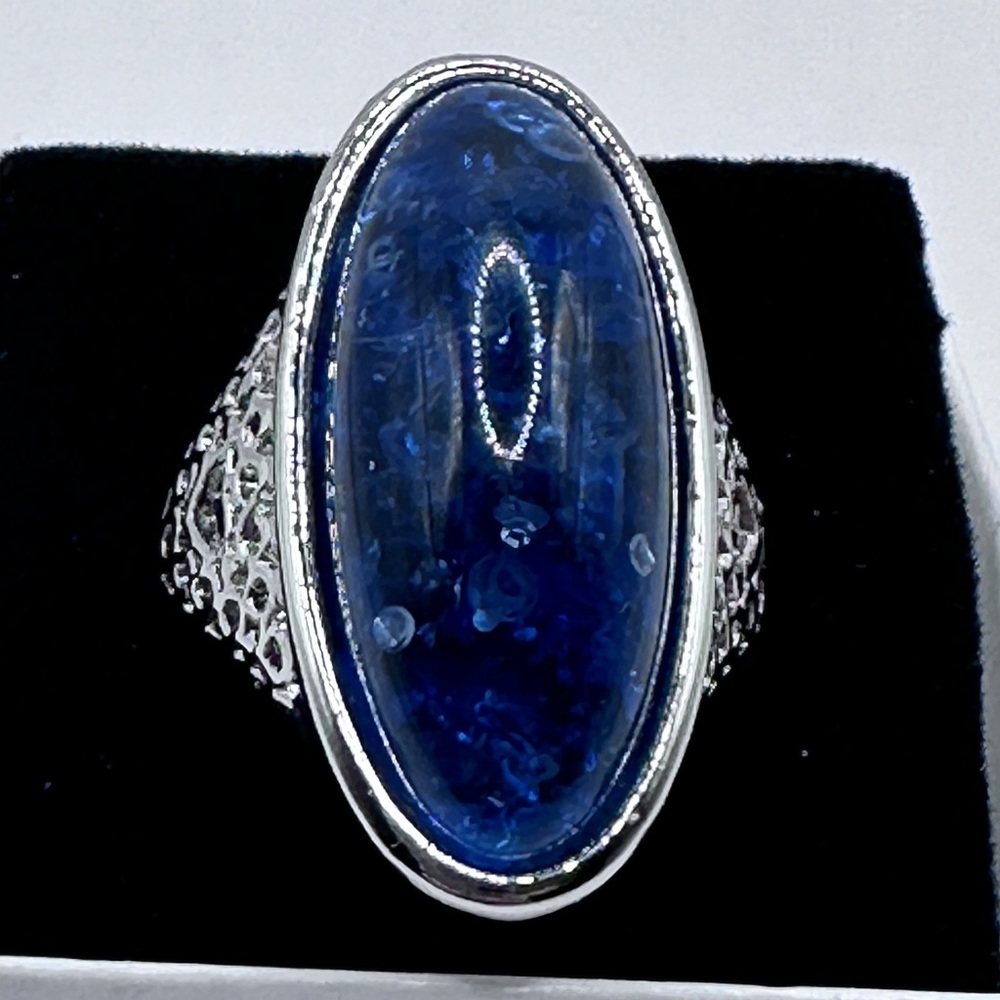 Size 12 blue resin costume jewelry ring